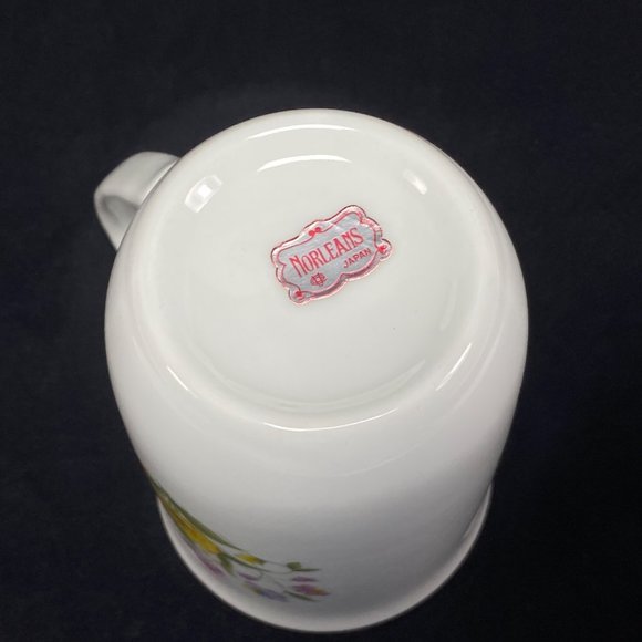 Vintage Coffee Mug Tea Cup Spring Flower Garden Butterfly Norleans Japan - Picture 8 of 12